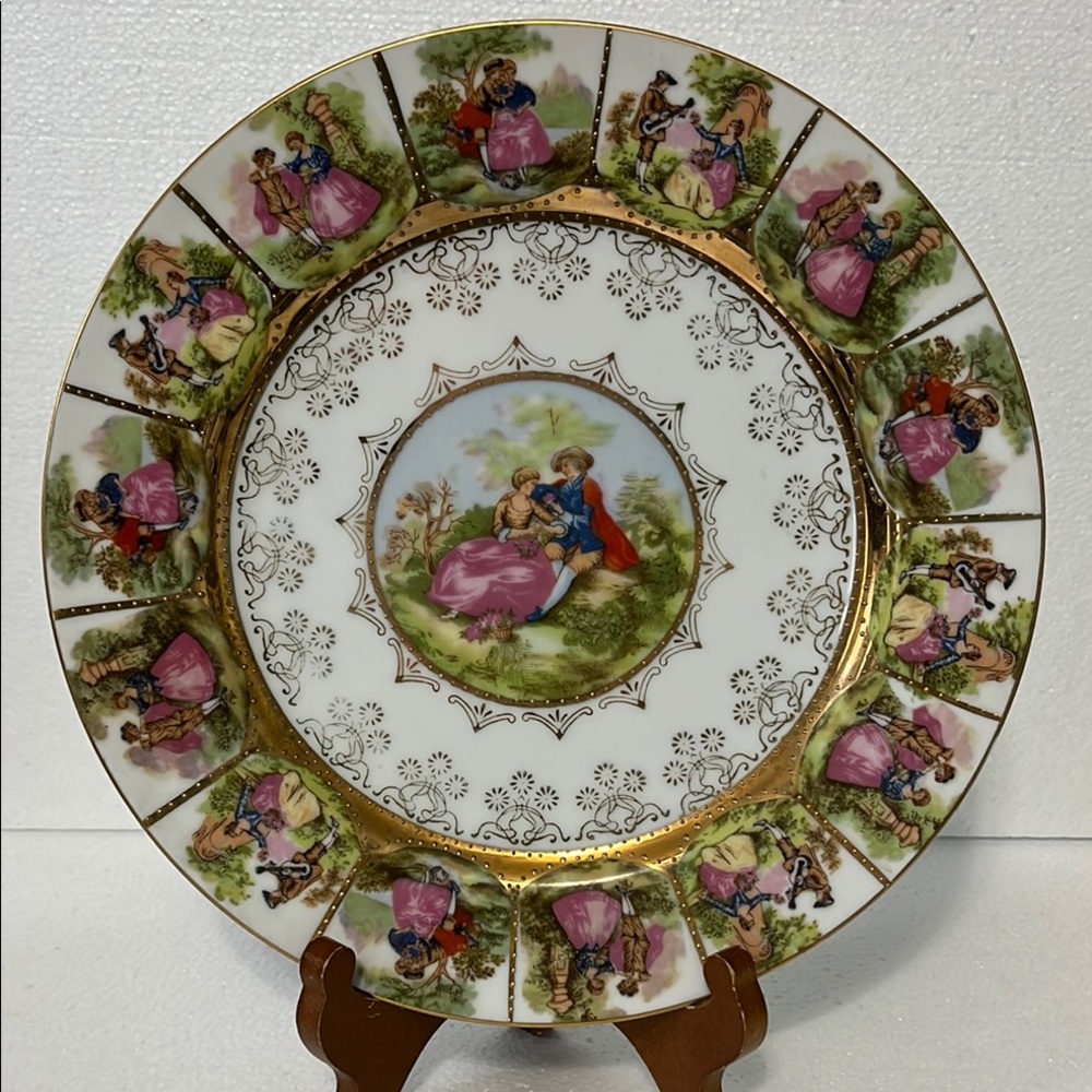 Vintage Royal Vienna Love Story Porcelain Dinner Plate Fragonard Courting